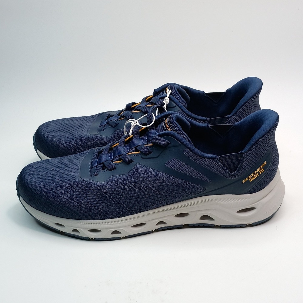 Skechers Swift Fit Hands Free Sneaker Men Size 10.5 Navy Mesh Glide-Lite Dual - Picture 4 of 9